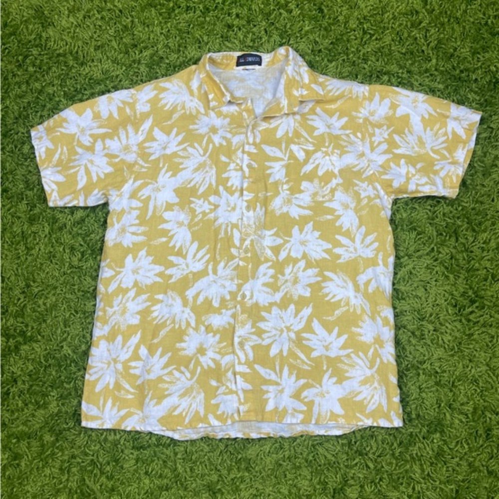 Vintage Linen Hawaiian Shirt